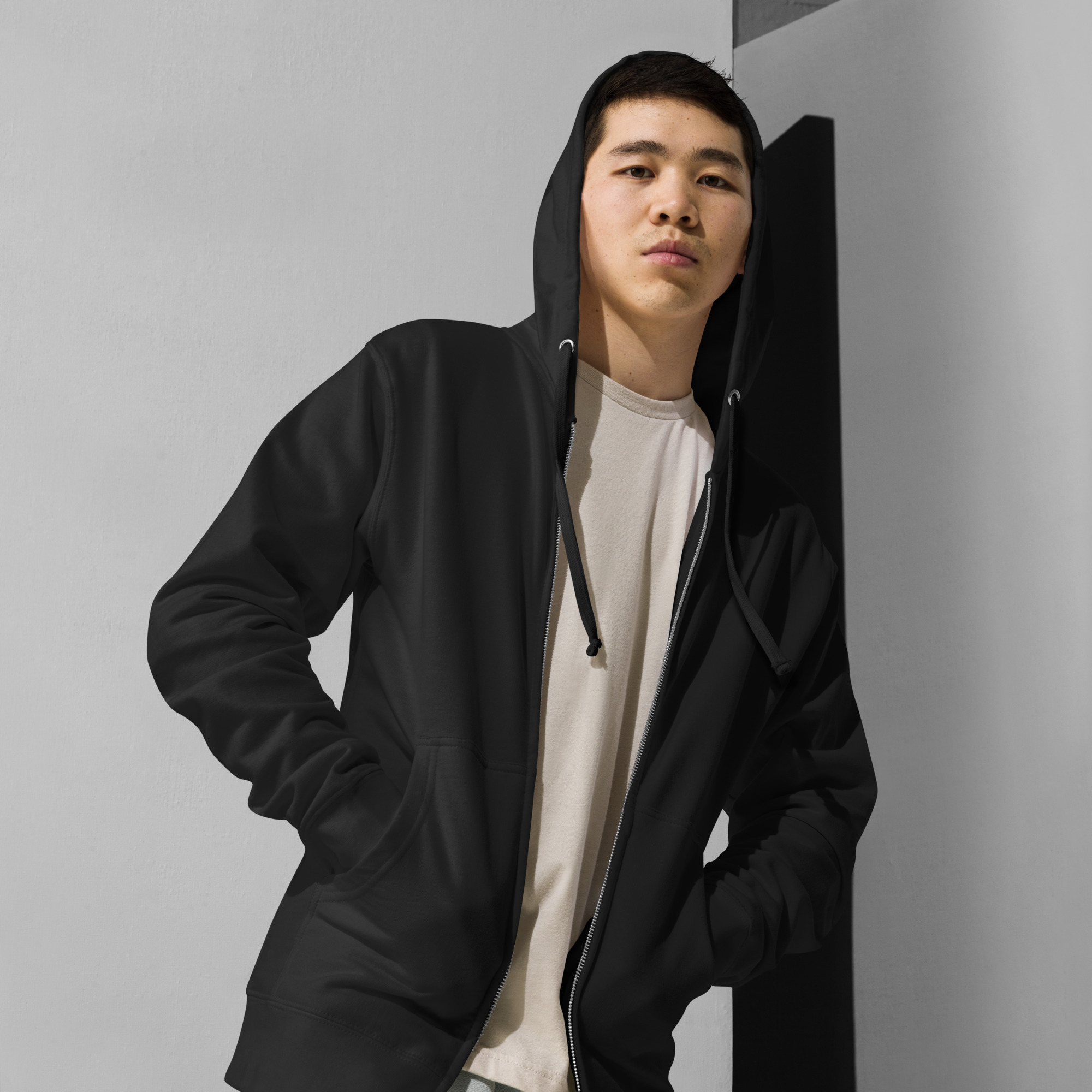 Unisex fleece zip up hoodie - Image 3