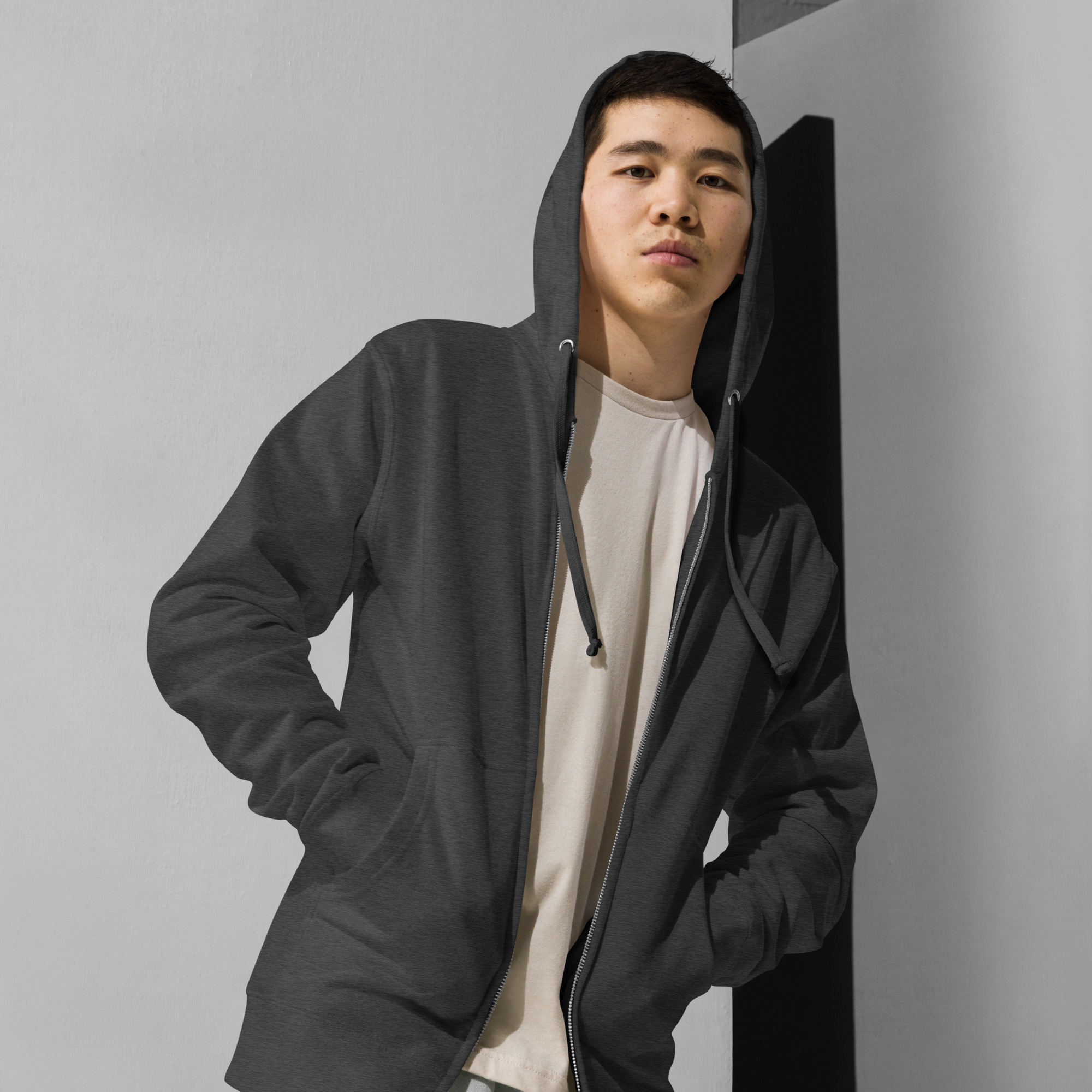 Unisex fleece zip up hoodie - Image 7